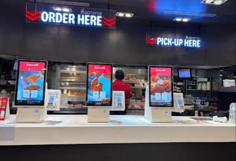 KFC Lotus Sukhumvit 50店の注文カウンター