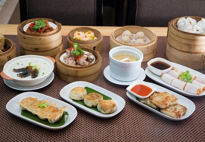 Tai He Xuanの人気点心と飲茶メニューの盛り合わせ