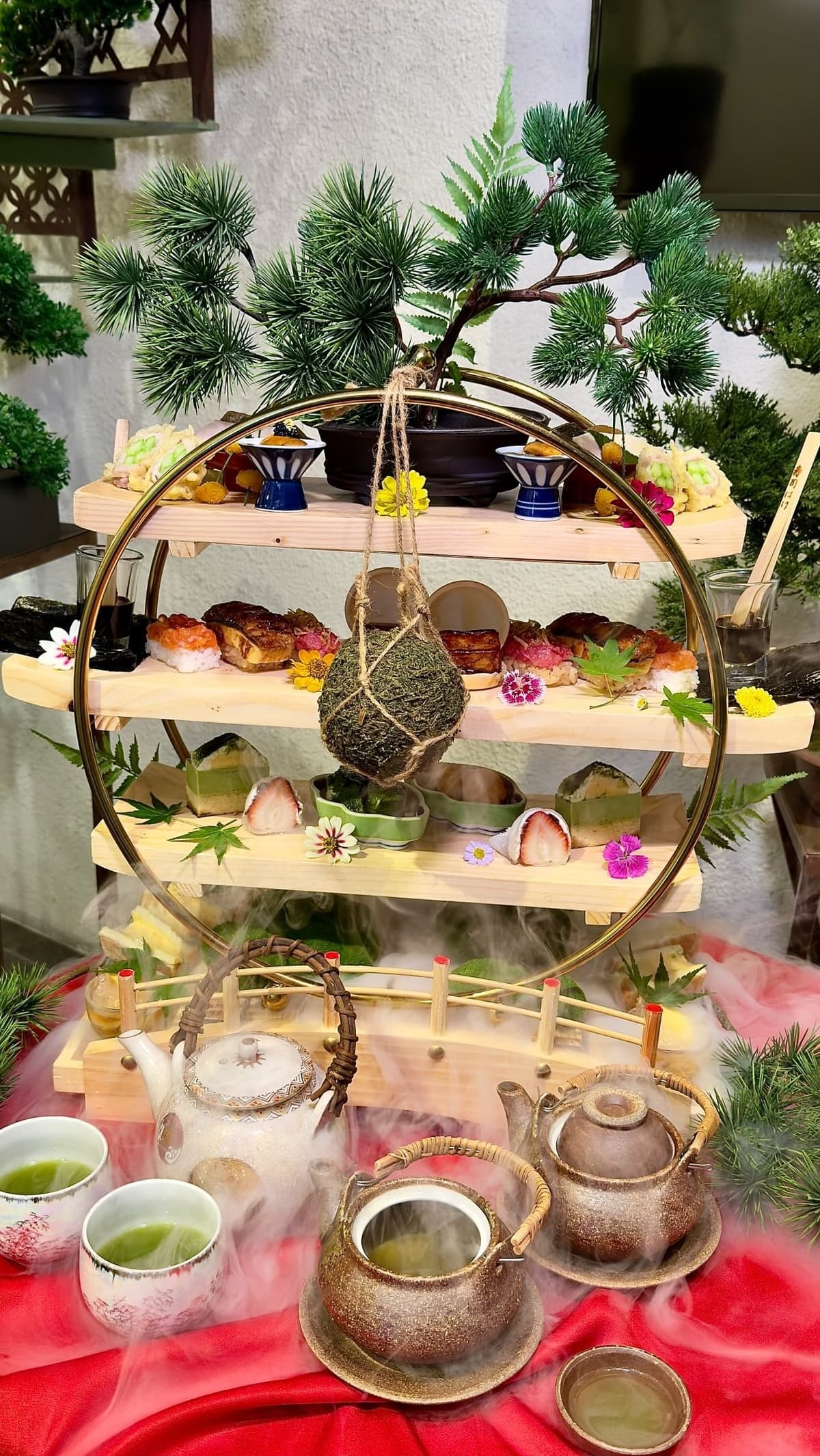 Cafe Temariの寿司と和菓子を味わえる和風アフタヌーンティーセット