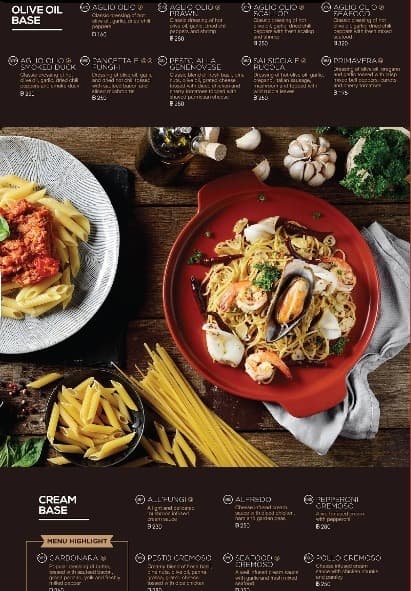 Mont Calzoneのパスタメニュー